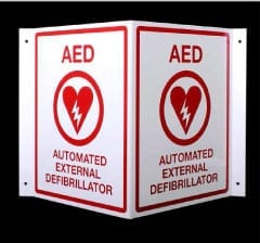 AED defibrillator sign