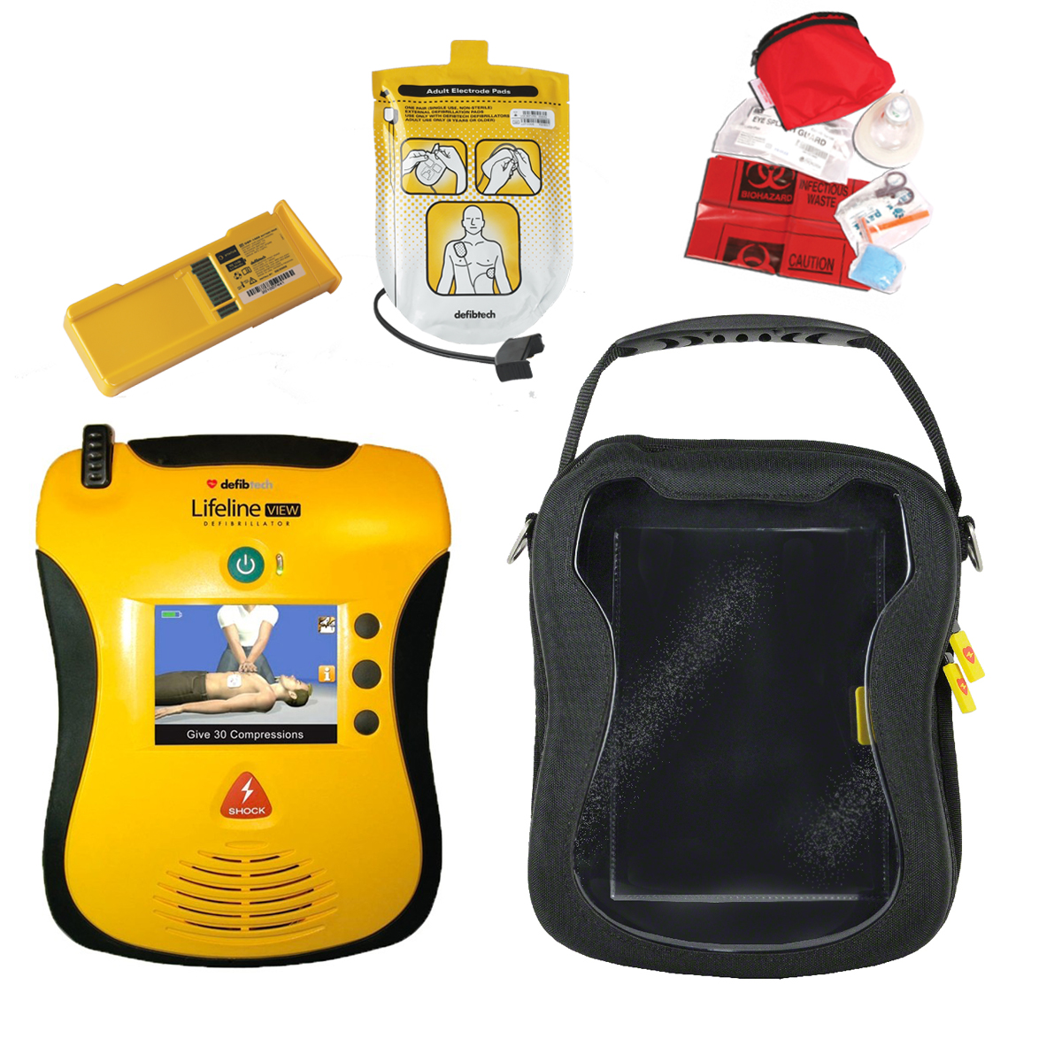Defibtech Lifeline VIEW AED Portable Bundle Purchase AEDs