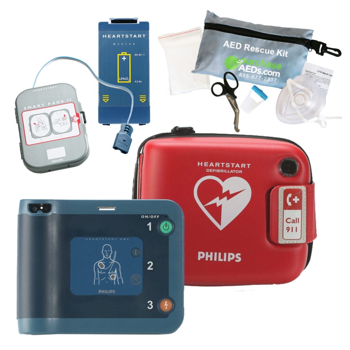 Philips HeartStart FRx AED Portable Bundle Purchase AEDs